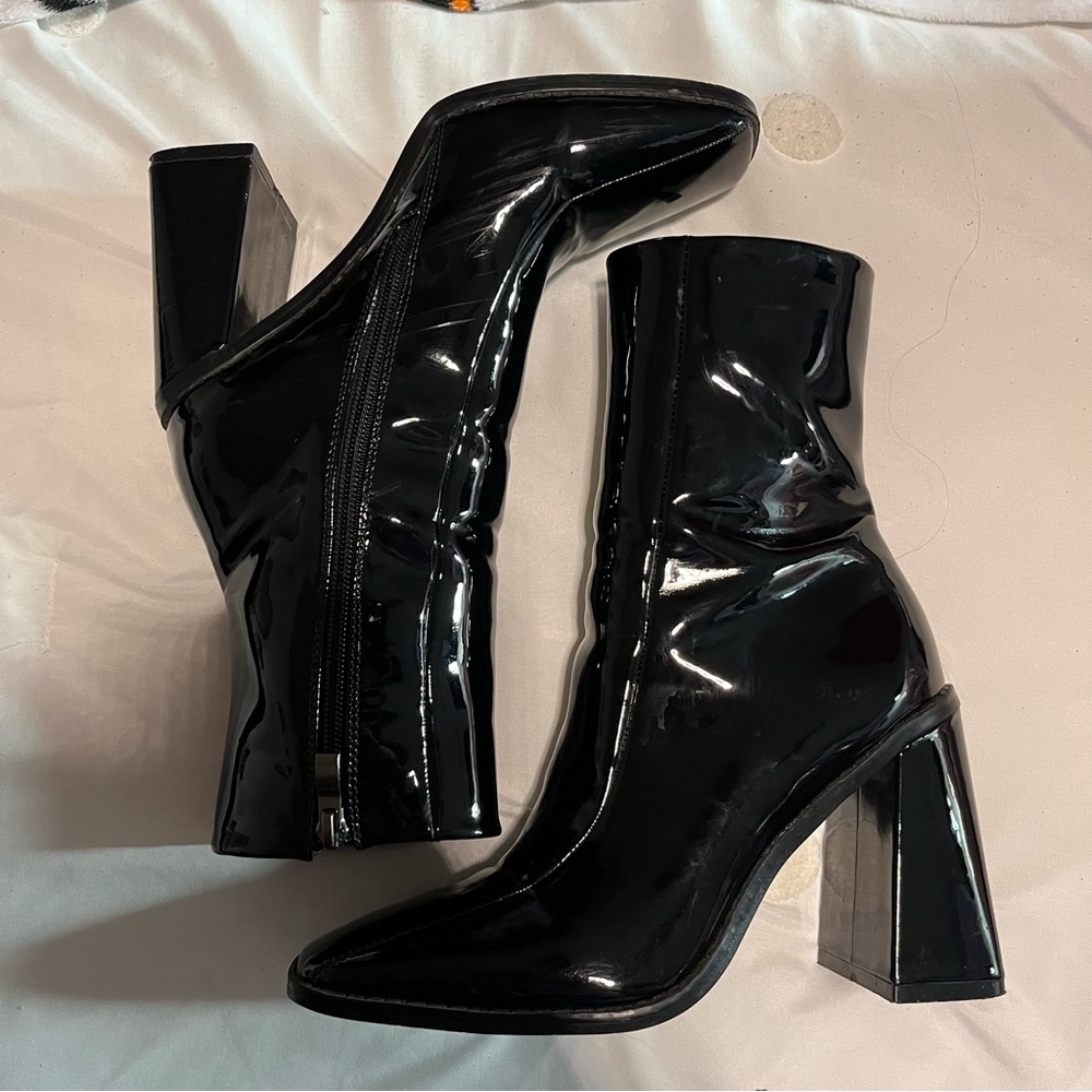 NastyGal Patent Heeled boots